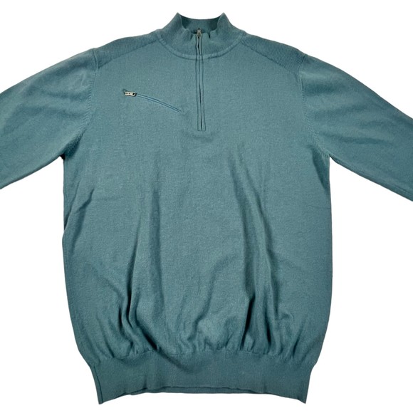 Ping Men's Lgt Blue Merino Wool Blend Sensorwarm 1/4 Zip Sweater Jumper Golf, M - Picture 3 of 16
